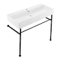 Swiss Madison Claire 35-7/16" High Console Sink Set Glossy White / Black