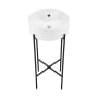 Swiss Madison Monaco 15-3/4" Circular Ceramic Console Bathroom Sink with Overflow and Single Faucet Hole Matte Black