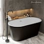 Swiss Madison Claire 60" Free Standing Acrylic Soaking Tub with Center Drain and Overflow Matte Black / Matte White