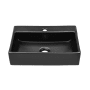 Swiss Madison Claire 20-7/8" Rectangular Ceramic Vessel Bathroom Sink with Single Faucet Hole and Center Drain Matte Black