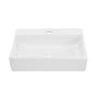 Swiss Madison Claire 20-7/8" Rectangular Ceramic Vessel Bathroom Sink with Single Faucet Hole and Center Drain Matte White