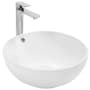 Swiss Madison Sublime 16-15/16" Circular Ceramic Vessel Bathroom Sink with Overflow White