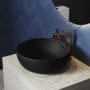 Swiss Madison Sublime 16-15/16" Circular Ceramic Vessel Bathroom Sink with Overflow Matte Black