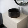 Swiss Madison Monaco 16-9/16" Circular Ceramic Vessel Bathroom Sink with Overflow Matte Black