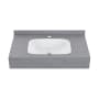 Swiss Madison Avancer 35-7/16" Rectangular Ceramic Wall Mounted Bathroom Sink with Overflow and Single Faucet Hole Charcoal Grey