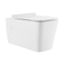Swiss Madison Concorde Wall Mounted Square Toilet Bowl Only - Seat Included White / Black Hardware