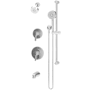 Symmons Solarity Pressure Balanced Shower System with Single Mode Shower Head, Hand Shower, Slide Bar, Shower Arm, Hose, and Valve Trim Polished Chrome