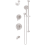 Symmons Solarity Pressure Balanced Shower System with Single Mode Shower Head, Hand Shower, Slide Bar, Shower Arm, Hose, and Valve Trim Satin Nickel