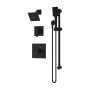 Symmons Duro HydroMersion Pressure Balanced Shower System with Shower Head, Hand Shower, Shower Arm, Hose, and Valve Trim Matte Black