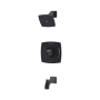 Symmons Oak Tub and Shower Trim Package with 1.5 GPM Single Function Shower Head Matte Black