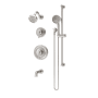 Symmons Braston Tub and Shower Trim Package with 1.5 GPM Multi Function Shower Head and Hand Shower Satin Nickel