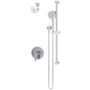 Symmons Solarity Pressure Balanced Shower System with Shower Head, Hand Shower, Slide Bar, Shower Arm, Hose, and Valve Trim Polished Chrome