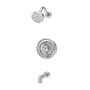 Symmons Braston Tub and Shower Trim Package with 1.5 GPM Multi Function Shower Head VersaFlex Integral Diverter Polished Chrome