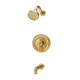 Symmons Braston Tub and Shower Trim Package with 1.5 GPM Multi Function Shower Head VersaFlex Integral Diverter Brushed Bronze