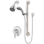 Symmons Origins Pressure Balanced Shower System with Shower Head, Hand Shower, Slide Bar, Shower Arm, Hose, and Valve Trim – Less Rough-In Valve Polished Chrome