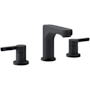 Symmons Solarity 1.0 GPM Vessel Widespread Bathroom Faucet with Pop-Up Drain Assembly Matte Black