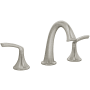 Symmons Elm 1.0 GPM Widespread Bathroom Faucet with Push Pop Drain Assembly Satin Nickel