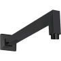 ThermaSol Square 16" Reach Wall Mounted Shower Arm Matte Black