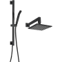 ThermaSol Thermostatic Shower System with Shower Head, Hand Shower, Slide Bar, Hose, and Shower Arm Matte Black