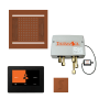 ThermaSol Hydrovive Steam Shower Kit - Includes 7" Control Panel, Digital Shower Valve, Square Light, Sound Shower Head, and Square Steam Head Antique Copper