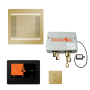 ThermaSol Hydrovive Steam Shower Kit - Includes 7" Control Panel, Digital Shower Valve, Square Light, Sound Shower Head, and Square Steam Head Polished Brass
