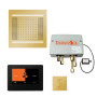 ThermaSol Hydrovive Steam Shower Kit - Includes 7" Control Panel, Digital Shower Valve, Square Light, Sound Shower Head, and Square Steam Head Polished Gold