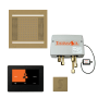 ThermaSol Hydrovive Steam Shower Kit - Includes 7" Control Panel, Digital Shower Valve, Square Light, Sound Shower Head, and Square Steam Head Satin Brass