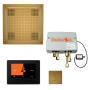 ThermaSol ThermaTouch Steam Shower Kit - Includes 7" Touchscreen Control Panel, Square Light and Sound Shower Head, Square Steam Head and Digital Shower Valve Antique Brass