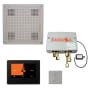 ThermaSol ThermaTouch Steam Shower Kit - Includes 7" Touchscreen Control Panel, Square Light and Sound Shower Head, Square Steam Head and Digital Shower Valve Satin Chrome