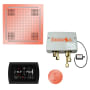 ThermaSol Hydrovive Steam Shower Kit - Includes 5" Flush Mount Control Panel, Digital Shower Valve, Round Steam Head, 18" Square Light and Sound Shower Head Copper