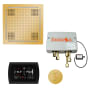 ThermaSol Hydrovive Steam Shower Kit - Includes 5" Flush Mount Control Panel, Digital Shower Valve, Round Steam Head, 18" Square Light and Sound Shower Head Polished Gold
