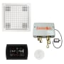 ThermaSol Hydrovive Steam Shower Kit - Includes 5" Flush Mount Control Panel, Digital Shower Valve, Round Steam Head, 18" Square Light and Sound Shower Head White