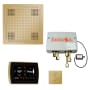 ThermaSol Hydrovive Steam Shower Kit - Includes 5" Recessed Control Panel, Digital Shower Valve, 18" Square Light, Sound Shower Head, and Square Steam Head Polished Brass
