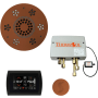 ThermaSol SignaTouch Steam Shower Kit - Includes Control Panel, Round Light and Sound Shower Head, Round Steam Head, and Digital Shower Valve Black / Antique Copper