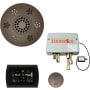 ThermaSol SignaTouch Steam Shower Kit - Includes Control Panel, Round Light and Sound Shower Head, Round Steam Head, and Digital Shower Valve Black / Antique Nickel