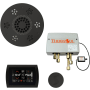 ThermaSol SignaTouch Steam Shower Kit - Includes Control Panel, Round Light and Sound Shower Head, Round Steam Head, and Digital Shower Valve Black / Matte Black