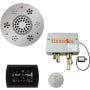 ThermaSol SignaTouch Steam Shower Kit - Includes Control Panel, Round Light and Sound Shower Head, Round Steam Head, and Digital Shower Valve Black / Polished Chrome
