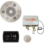 ThermaSol SignaTouch Steam Shower Kit - Includes Control Panel, Round Light and Sound Shower Head, Round Steam Head, and Digital Shower Valve Black / Polished Nickel