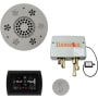 ThermaSol SignaTouch Steam Shower Kit - Includes Control Panel, Round Light and Sound Shower Head, Round Steam Head, and Digital Shower Valve Black / Satin Chrome