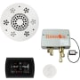 ThermaSol SignaTouch Steam Shower Kit - Includes Control Panel, Round Light and Sound Shower Head, Round Steam Head, and Digital Shower Valve Black / White
