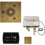ThermaSol SignaTouch Steam Shower Kit - Includes Control Panel, Square Light and Sound Shower Head, Square Steam Head, and Digital Shower Valve Black / Antique Brass