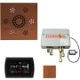 ThermaSol SignaTouch Steam Shower Kit - Includes Control Panel, Square Light and Sound Shower Head, Square Steam Head, and Digital Shower Valve Black / Antique Copper
