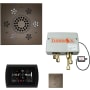 ThermaSol SignaTouch Steam Shower Kit - Includes Control Panel, Square Light and Sound Shower Head, Square Steam Head, and Digital Shower Valve Black / Antique Nickel