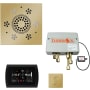 ThermaSol SignaTouch Steam Shower Kit - Includes Control Panel, Square Light and Sound Shower Head, Square Steam Head, and Digital Shower Valve Black / Polished Brass