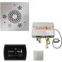 ThermaSol SignaTouch Steam Shower Kit - Includes Control Panel, Square Light and Sound Shower Head, Square Steam Head, and Digital Shower Valve Black / Polished Chrome