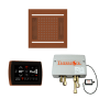 ThermaSol Hydrovive Thermostatic Shower System - Includes 5" Recessed Control Panel, Digital Shower Valve, 14" Square Light, and Sound Shower Head Antique Copper
