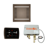 ThermaSol Hydrovive Thermostatic Shower System - Includes 5" Recessed Control Panel, Digital Shower Valve, 14" Square Light, and Sound Shower Head Antique Nickel