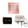 ThermaSol Hydrovive Thermostatic Shower System - Includes 5" Recessed Control Panel, Digital Shower Valve, 14" Square Light, and Sound Shower Head Copper