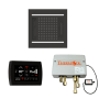 ThermaSol Hydrovive Thermostatic Shower System - Includes 5" Recessed Control Panel, Digital Shower Valve, 14" Square Light, and Sound Shower Head Matte Black