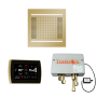 ThermaSol Hydrovive Thermostatic Shower System - Includes 5" Recessed Control Panel, Digital Shower Valve, 14" Square Light, and Sound Shower Head Polished Brass